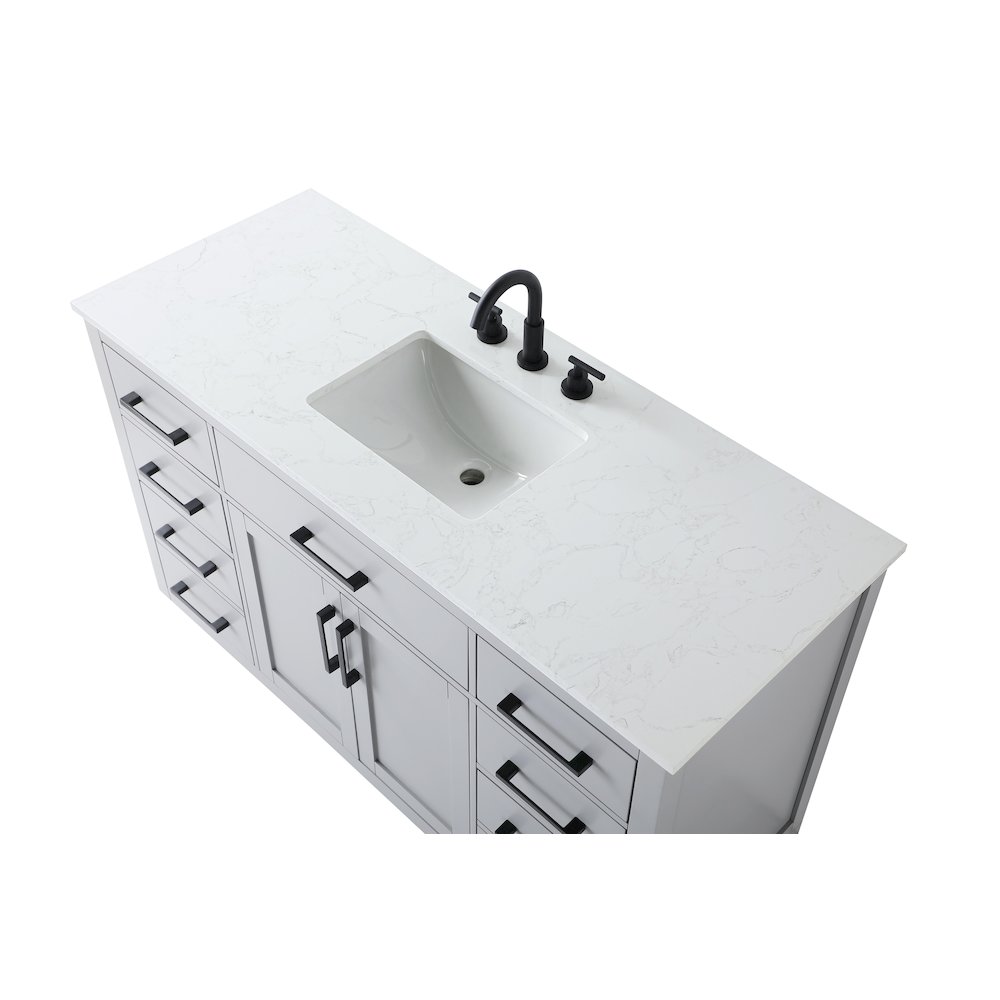 Alden 54 Inch Single Bathroom Vanity In Grey. Picture 8