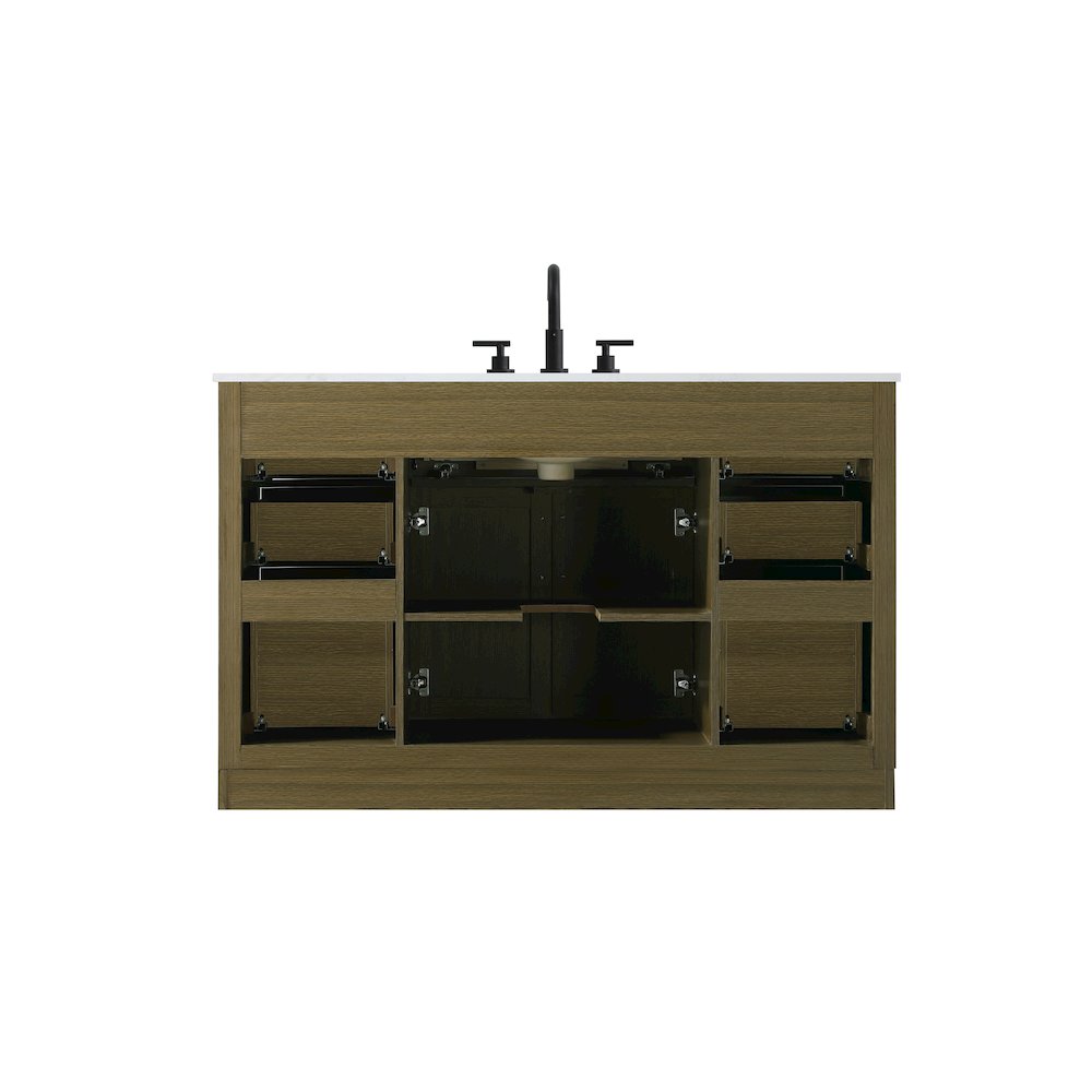 Alden 54 Inch Single Bathroom Vanity In Chestnut Brown. Picture 12