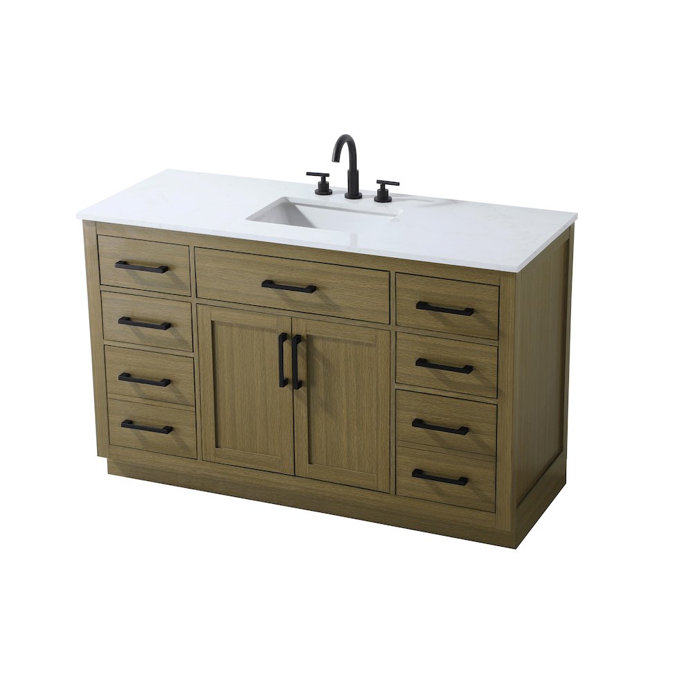 Alden 54 Inch Single Bathroom Vanity In Chestnut Brown. Picture 6