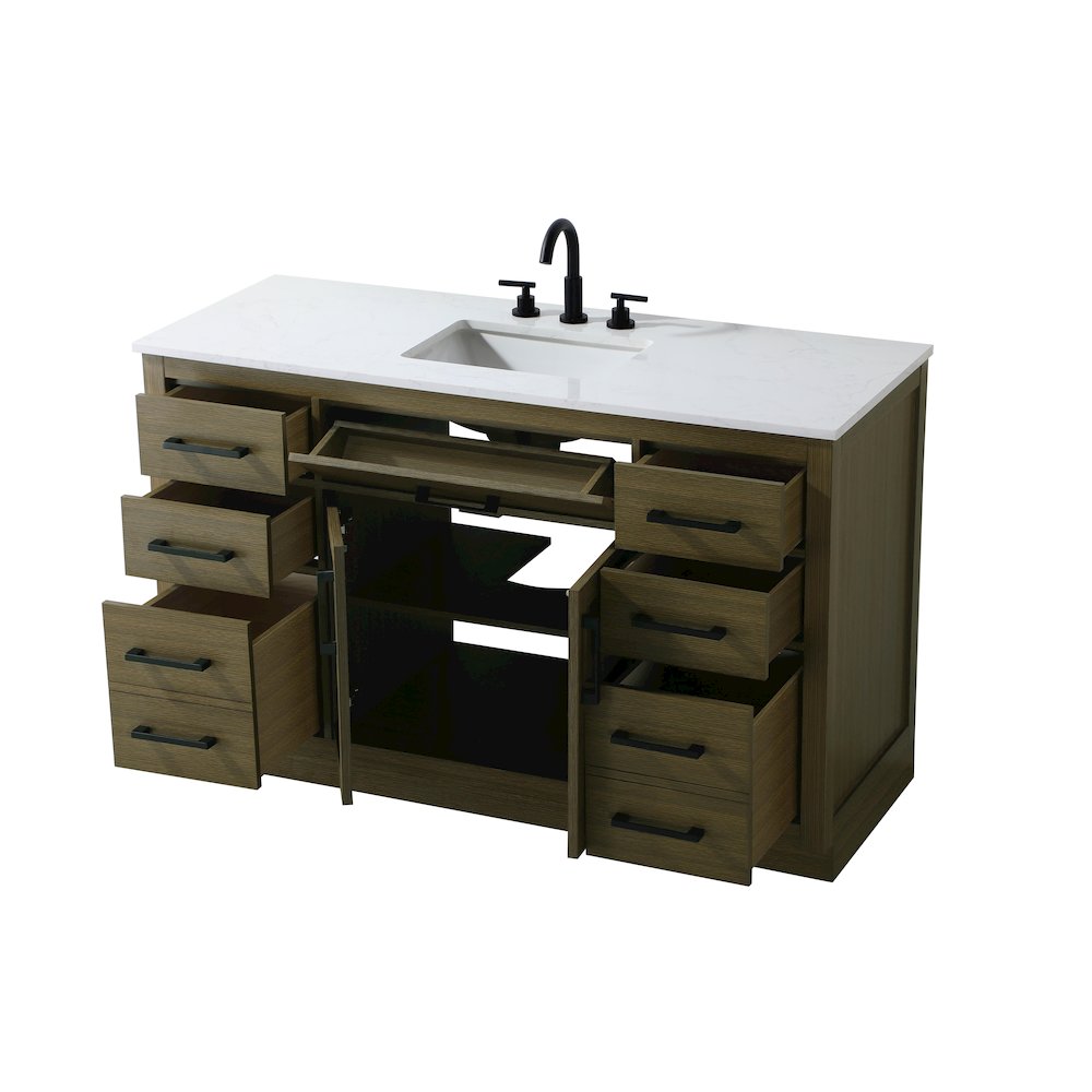 Alden 54 Inch Single Bathroom Vanity In Chestnut Brown. Picture 7