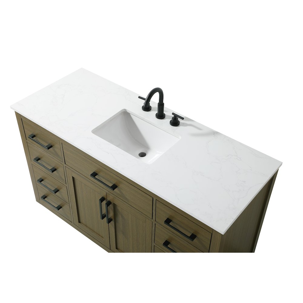 Alden 54 Inch Single Bathroom Vanity In Chestnut Brown. Picture 8