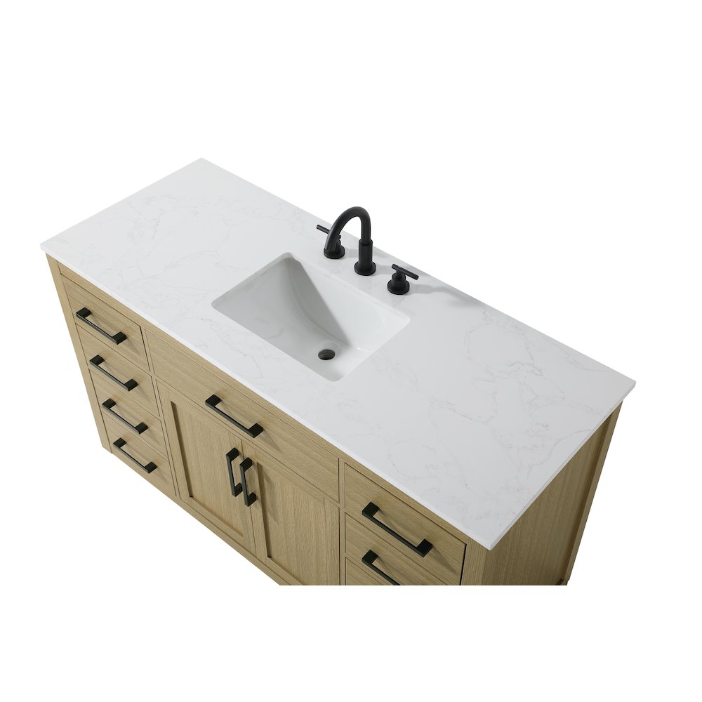 Alden 54 Inch Single Bathroom Vanity In Honey Brown. Picture 8