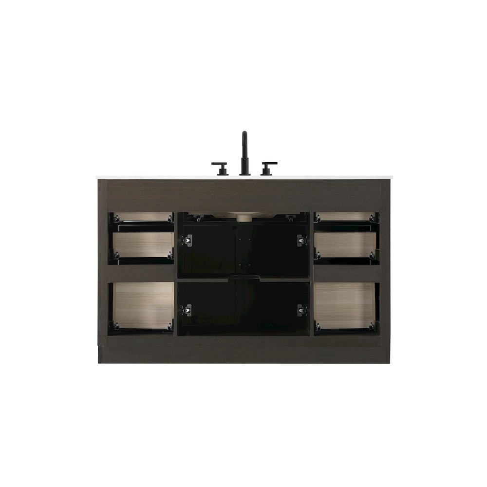 Alden 54 Inch Single Bathroom Vanity In Mocha Brown. Picture 12