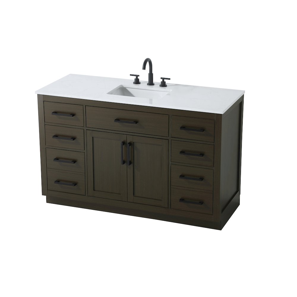 Alden 54 Inch Single Bathroom Vanity In Mocha Brown. Picture 6