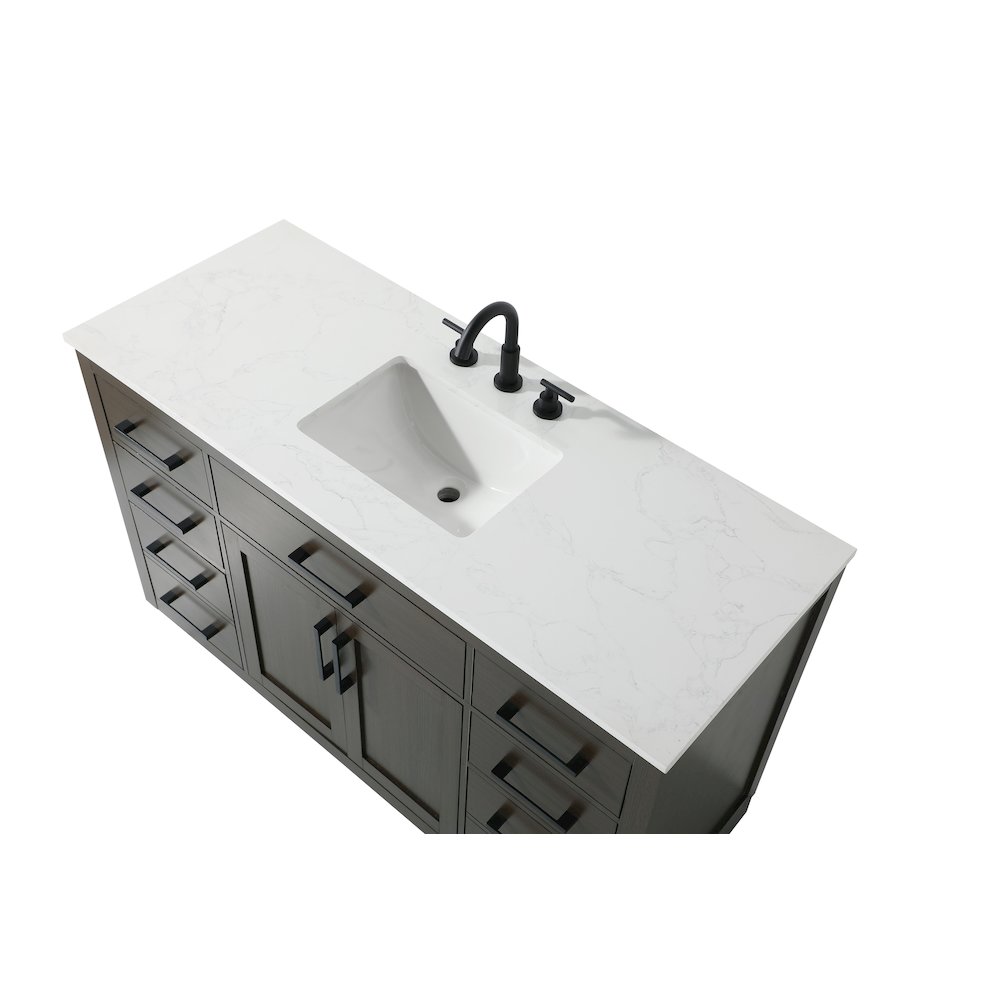 Alden 54 Inch Single Bathroom Vanity In Mocha Brown. Picture 8