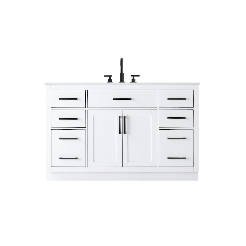 Alden 54 Inch Single Bathroom Vanity In White. Picture 1