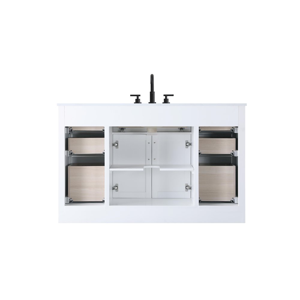 Alden 54 Inch Single Bathroom Vanity In White. Picture 12