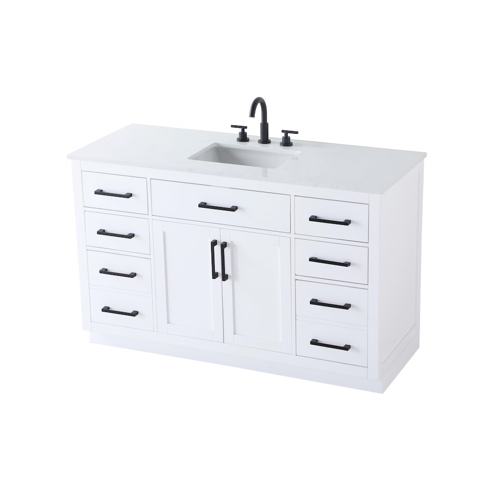 Alden 54 Inch Single Bathroom Vanity In White. Picture 6