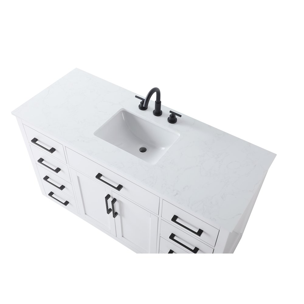 Alden 54 Inch Single Bathroom Vanity In White. Picture 8