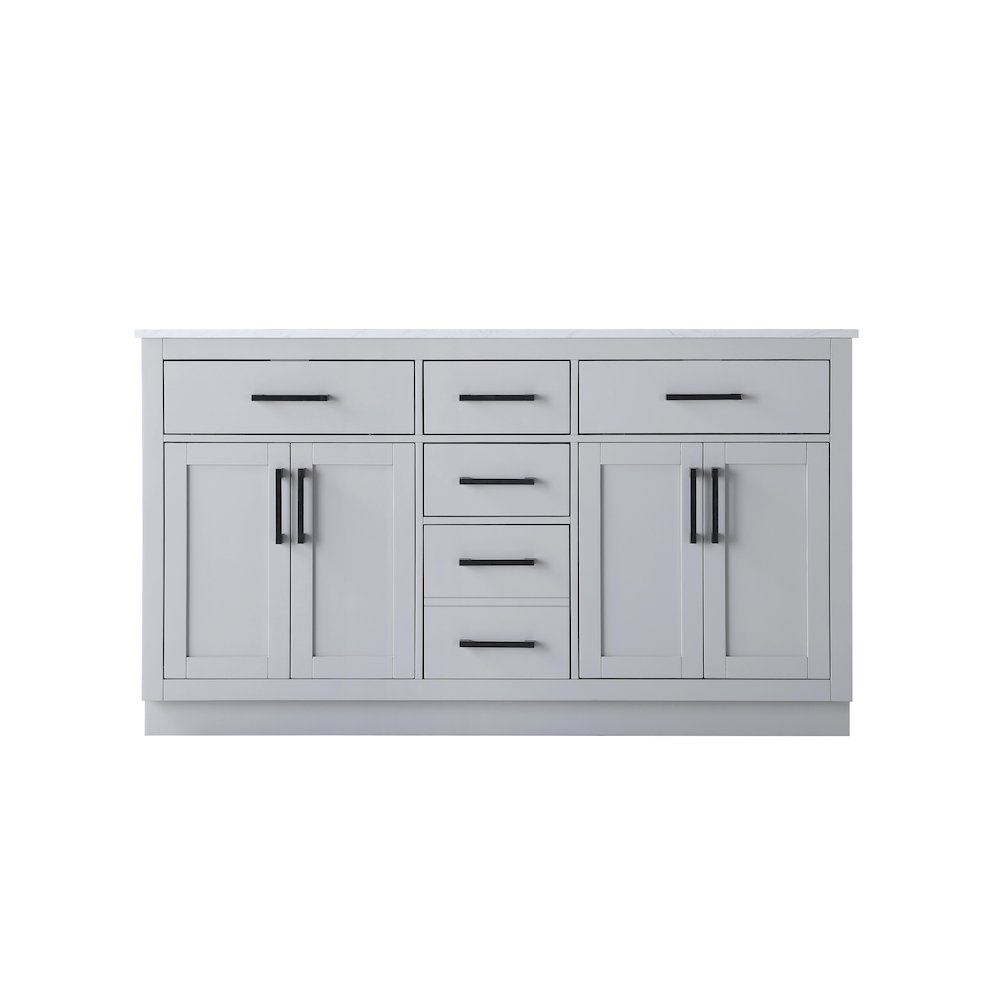 Alden 60 Inch Double Bathroom Vanity In Grey. Picture 5