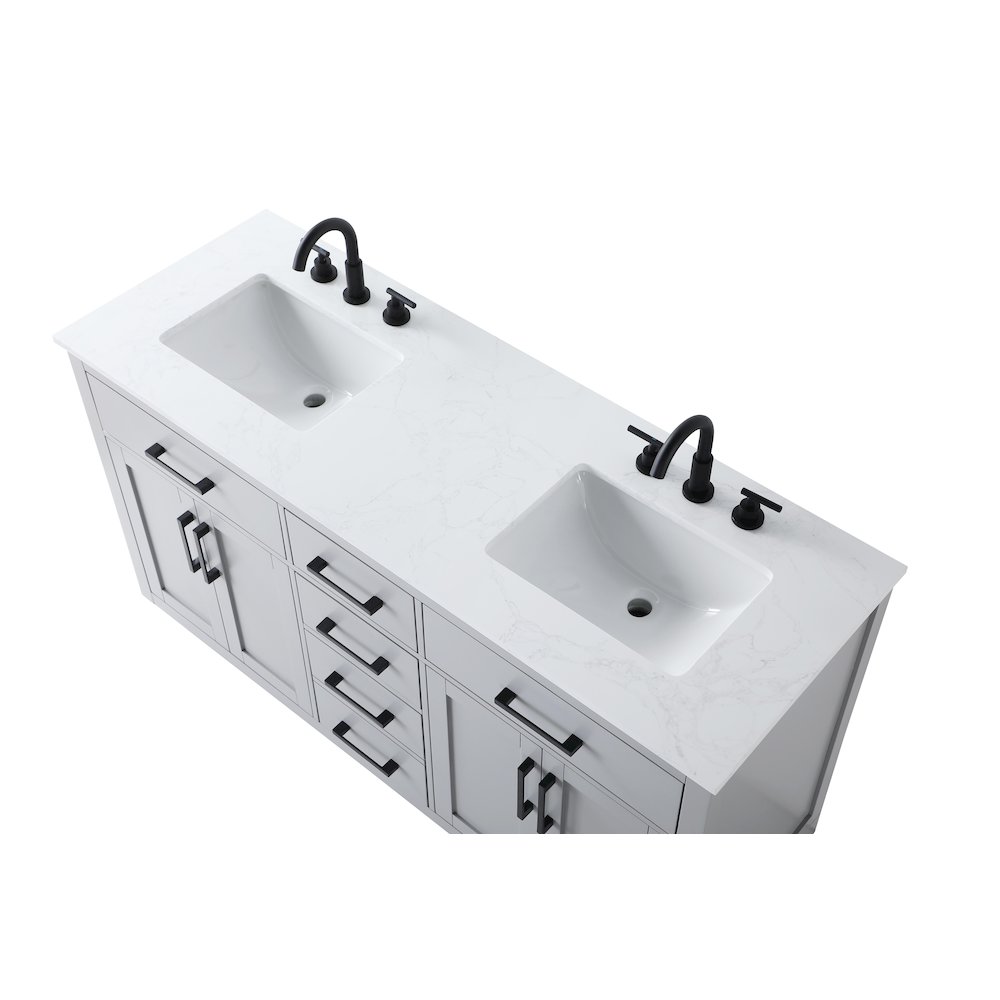 Alden 60 Inch Double Bathroom Vanity In Grey. Picture 8