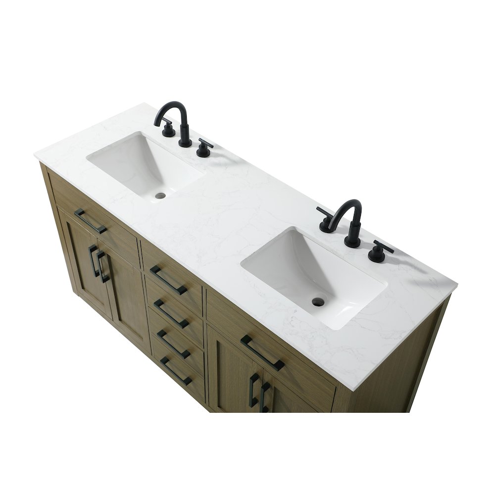 Alden 60 Inch Double Bathroom Vanity In Chestnut Brown. Picture 8