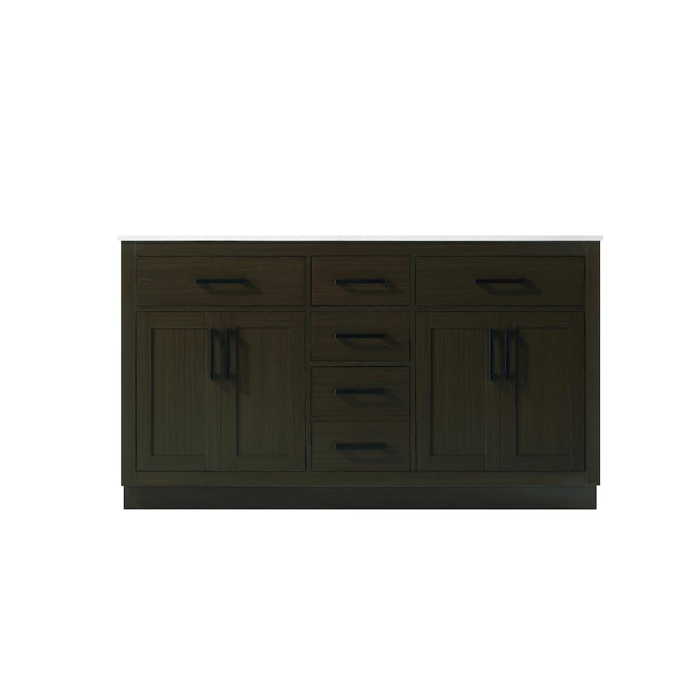 Alden 60 Inch Double Bathroom Vanity In Mocha Brown. Picture 5