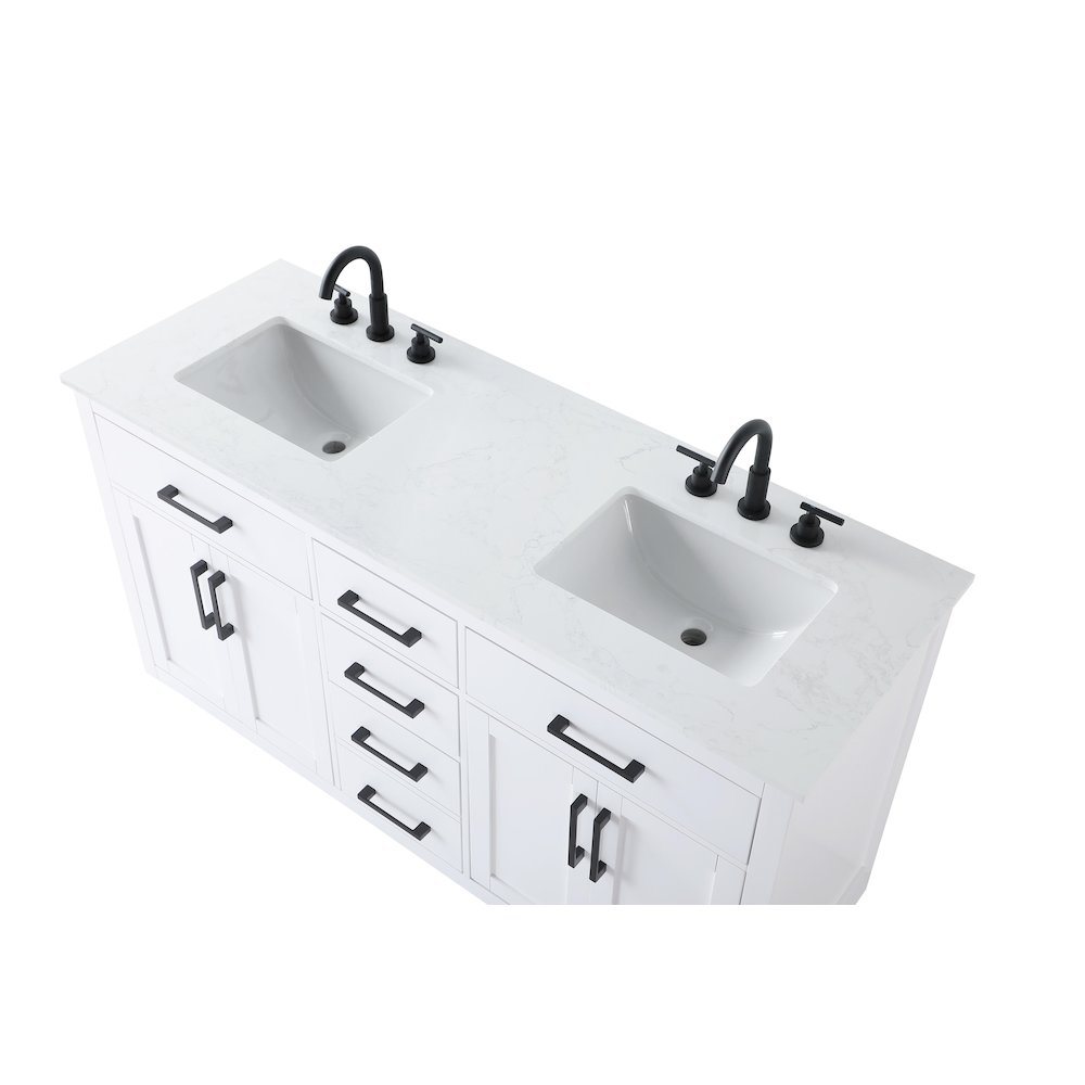 Alden 60 Inch Double Bathroom Vanity In White. Picture 8