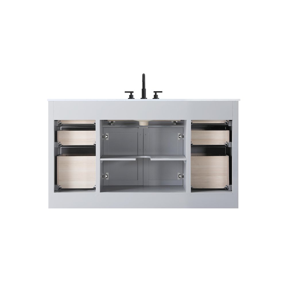 Alden 60 Inch Single Bathroom Vanity In Grey. Picture 12