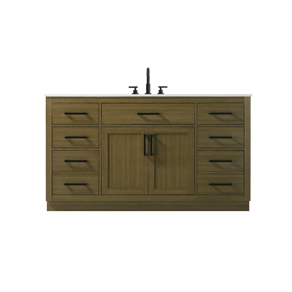 Alden 60 Inch Single Bathroom Vanity In Chestnut Brown. Picture 1