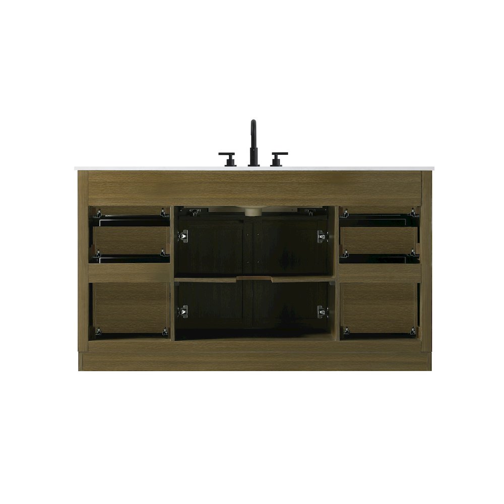Alden 60 Inch Single Bathroom Vanity In Chestnut Brown. Picture 12