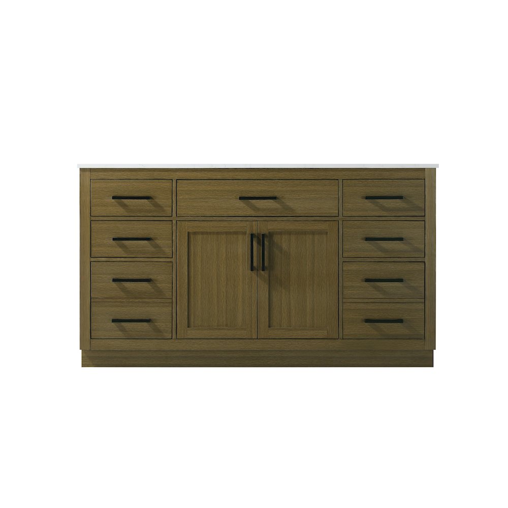 Alden 60 Inch Single Bathroom Vanity In Chestnut Brown. Picture 5