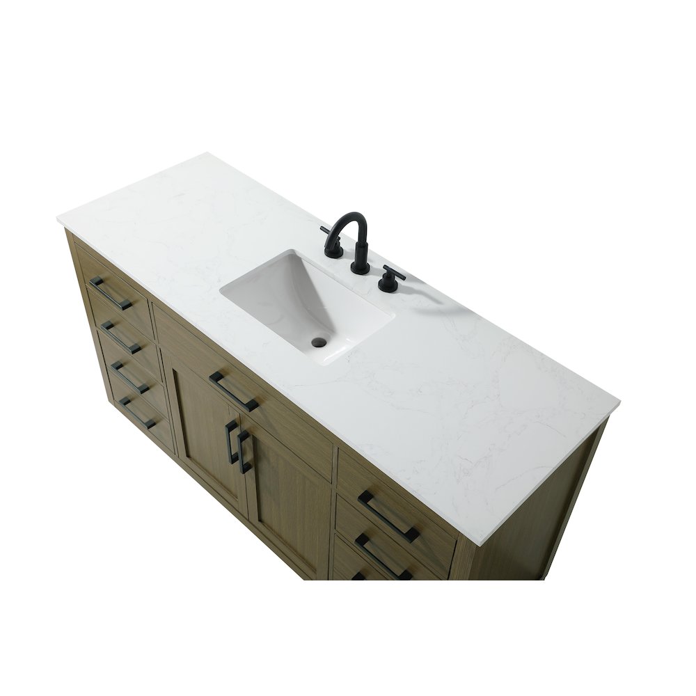 Alden 60 Inch Single Bathroom Vanity In Chestnut Brown. Picture 8