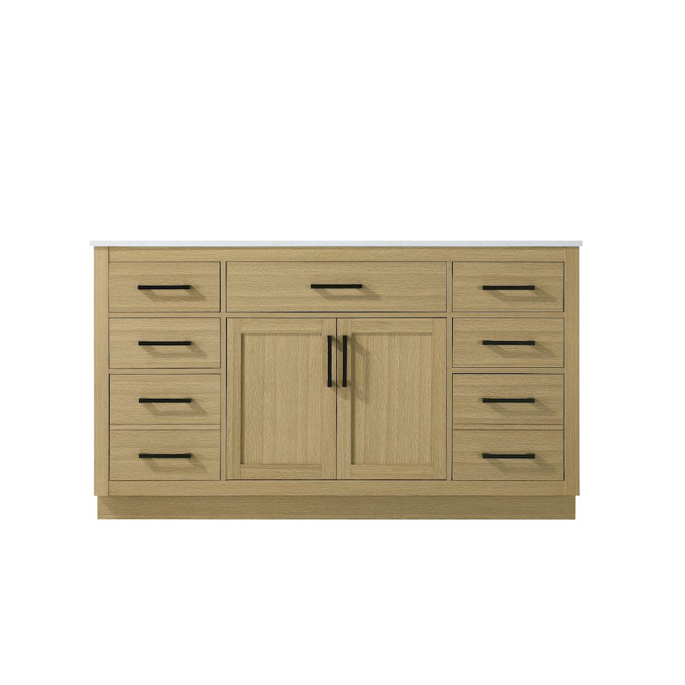 Alden 60 Inch Single Bathroom Vanity In Honey Brown. Picture 5
