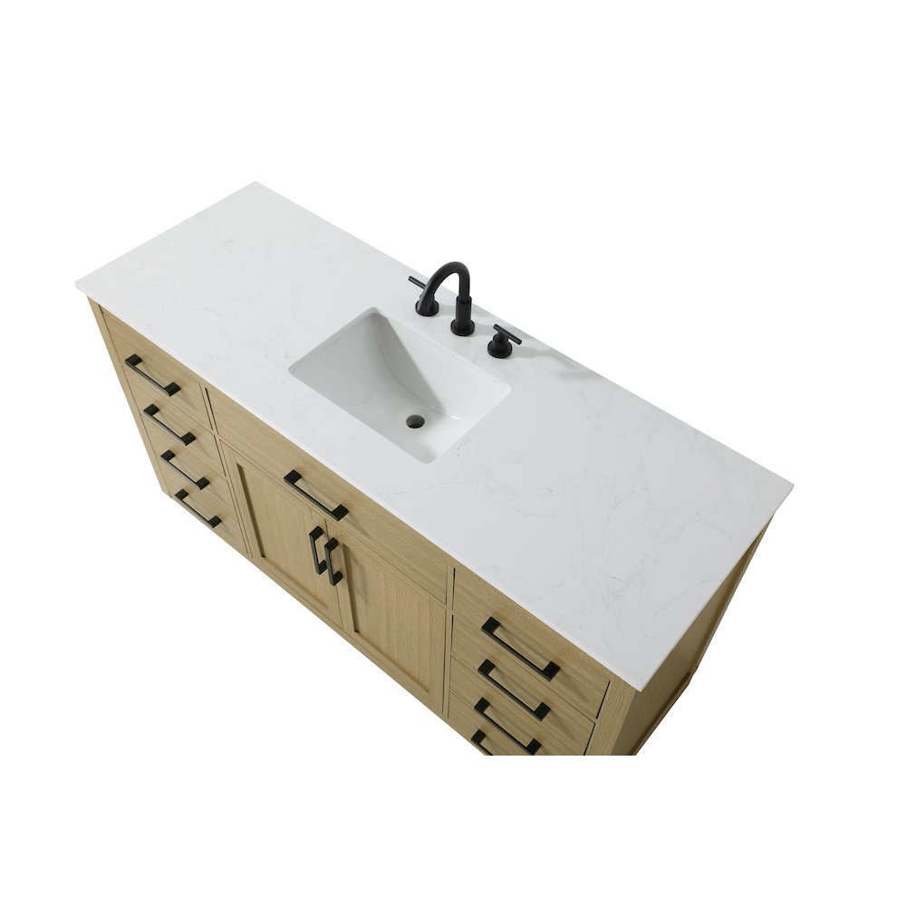 Alden 60 Inch Single Bathroom Vanity In Honey Brown. Picture 8