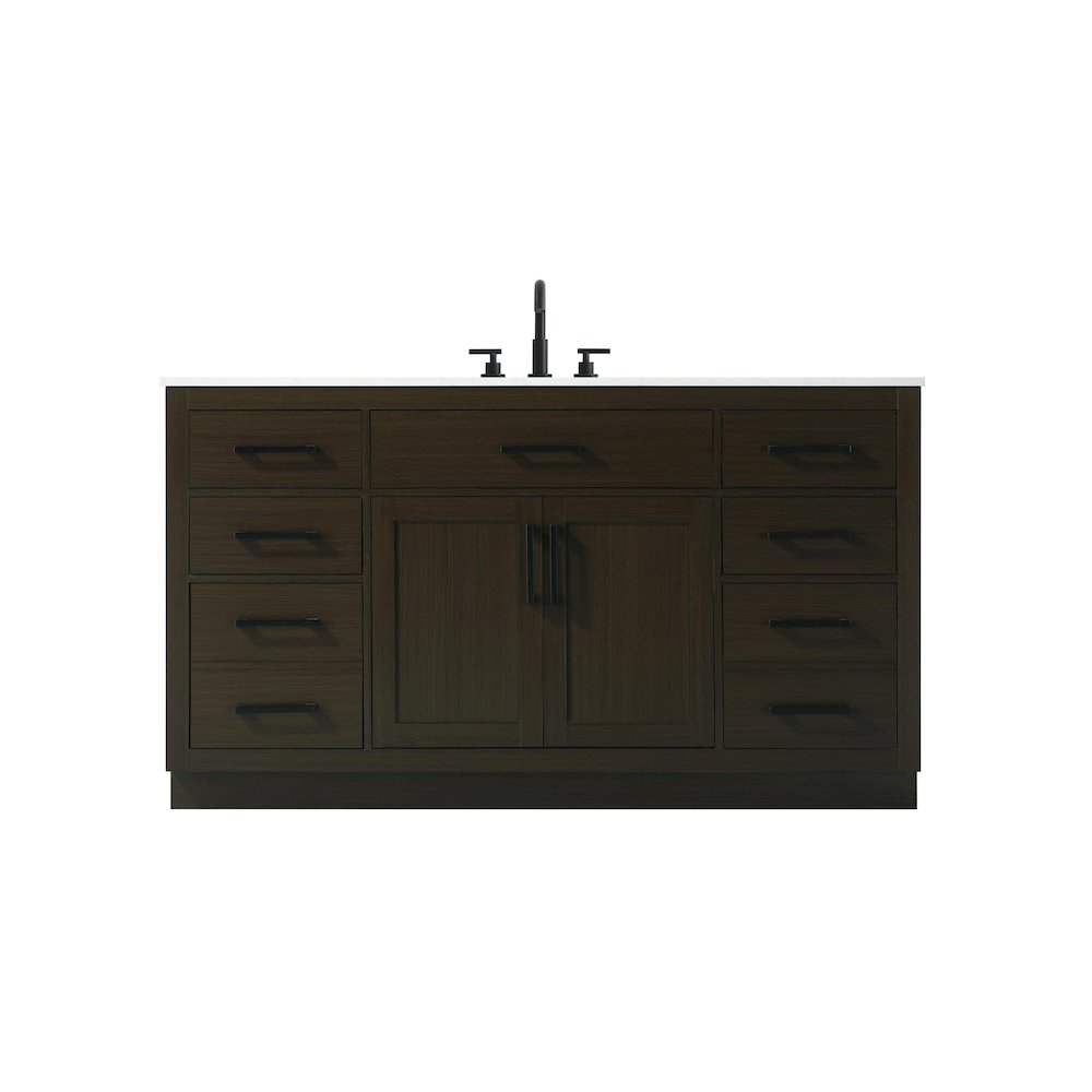 Alden 60 Inch Single Bathroom Vanity In Mocha Brown. Picture 1