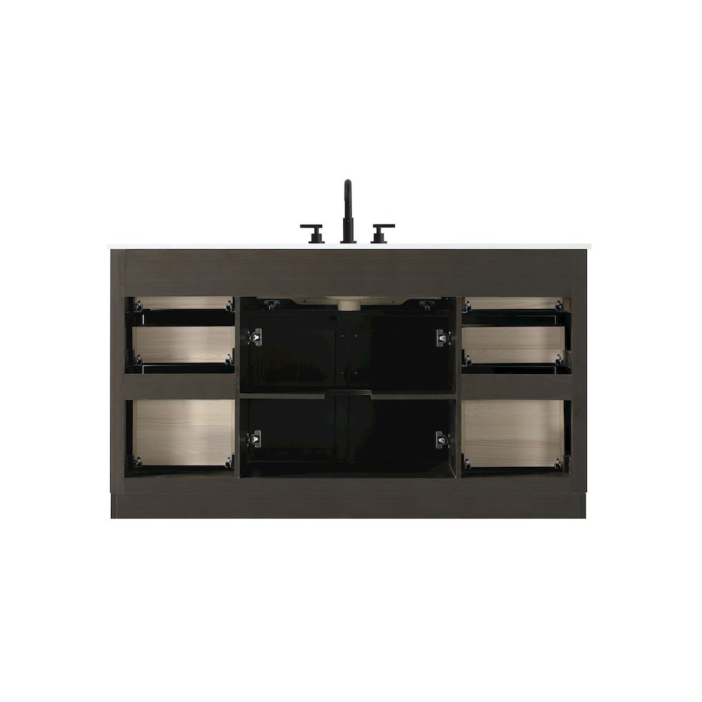 Alden 60 Inch Single Bathroom Vanity In Mocha Brown. Picture 12