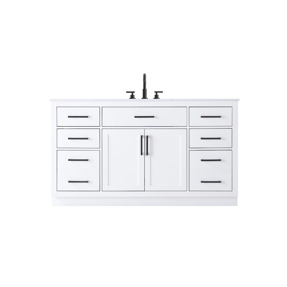 Alden 60 Inch Single Bathroom Vanity In White. Picture 1