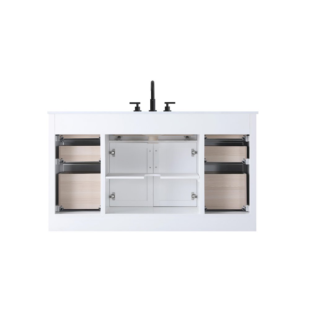 Alden 60 Inch Single Bathroom Vanity In White. Picture 12