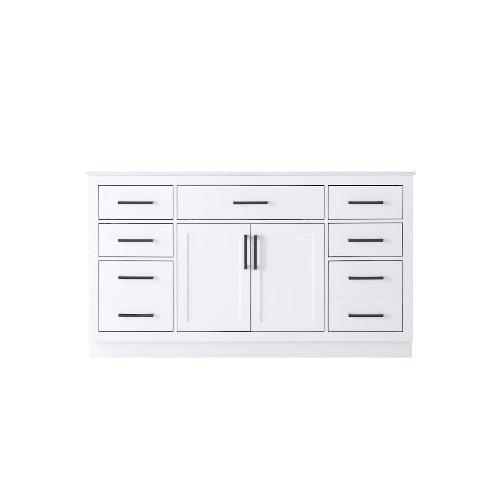 Alden 60 Inch Single Bathroom Vanity In White. Picture 5