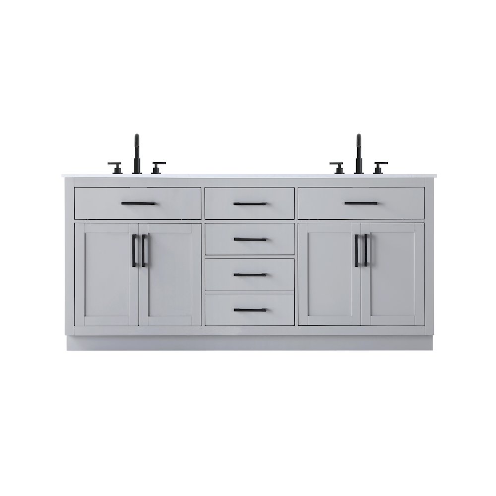 Alden 72 Inch Double Bathroom Vanity In Grey. Picture 1