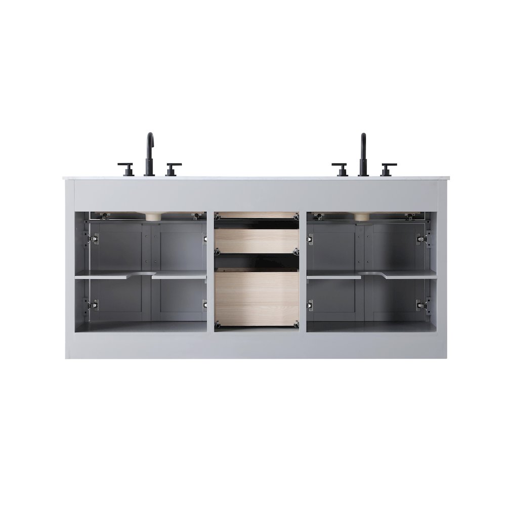 Alden 72 Inch Double Bathroom Vanity In Grey. Picture 12