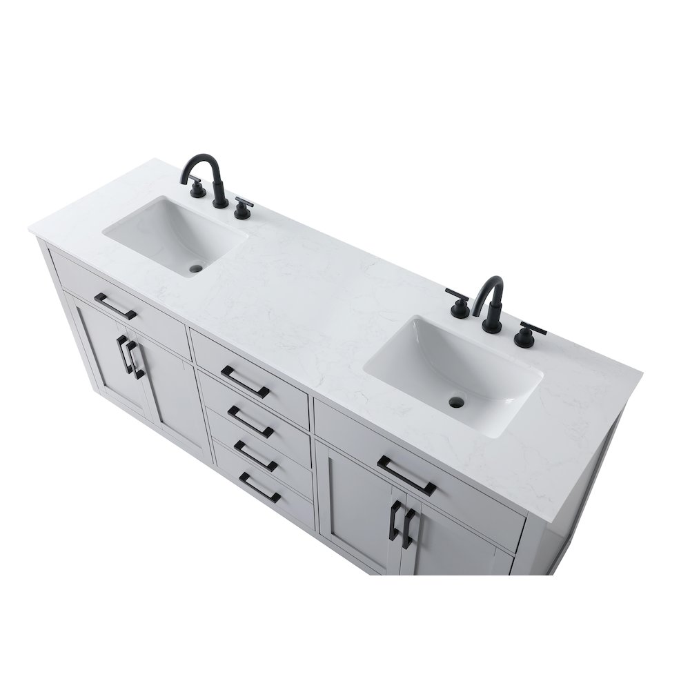 Alden 72 Inch Double Bathroom Vanity In Grey. Picture 8