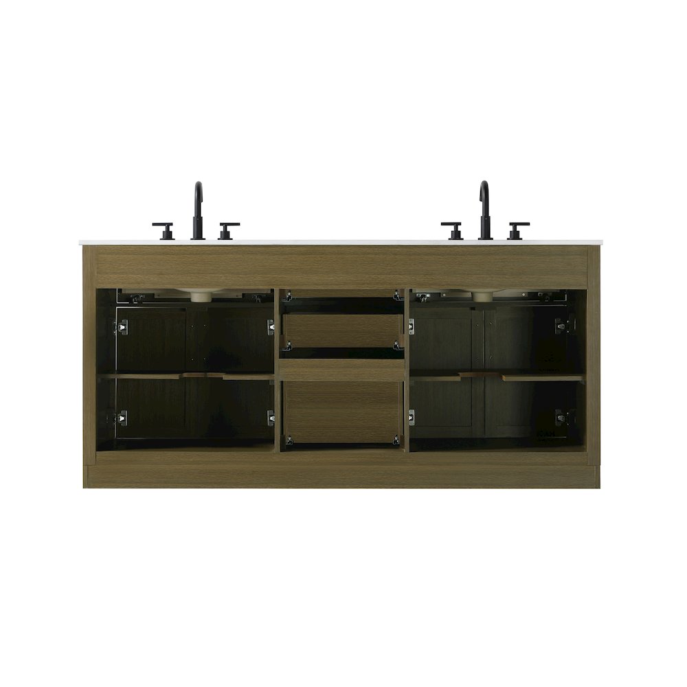 Alden 72 Inch Double Bathroom Vanity In Chestnut Brown. Picture 12