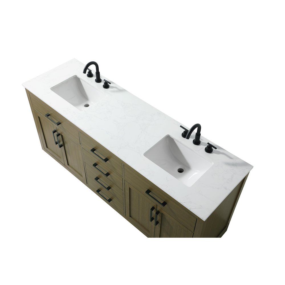 Alden 72 Inch Double Bathroom Vanity In Chestnut Brown. Picture 8