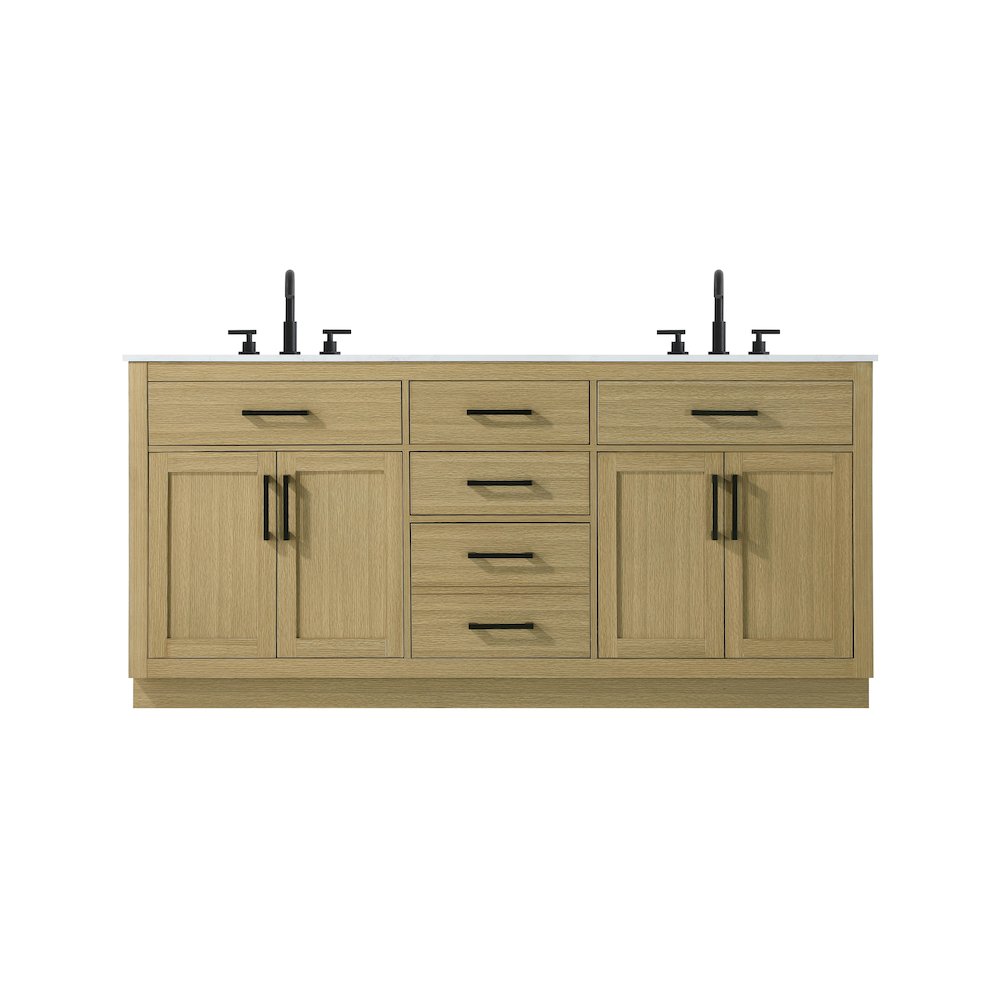 Alden 72 Inch Double Bathroom Vanity In Honey Brown. Picture 1
