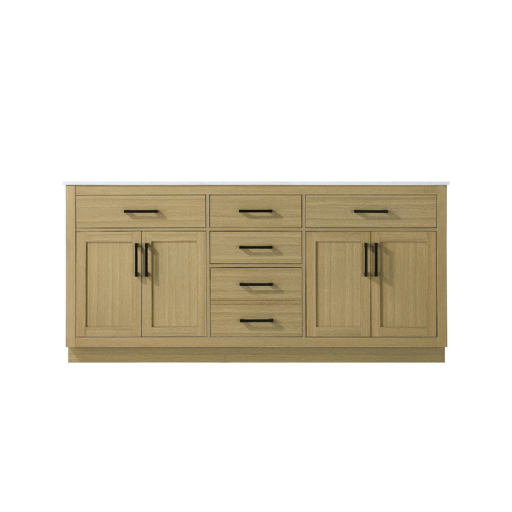 Alden 72 Inch Double Bathroom Vanity In Honey Brown. Picture 5