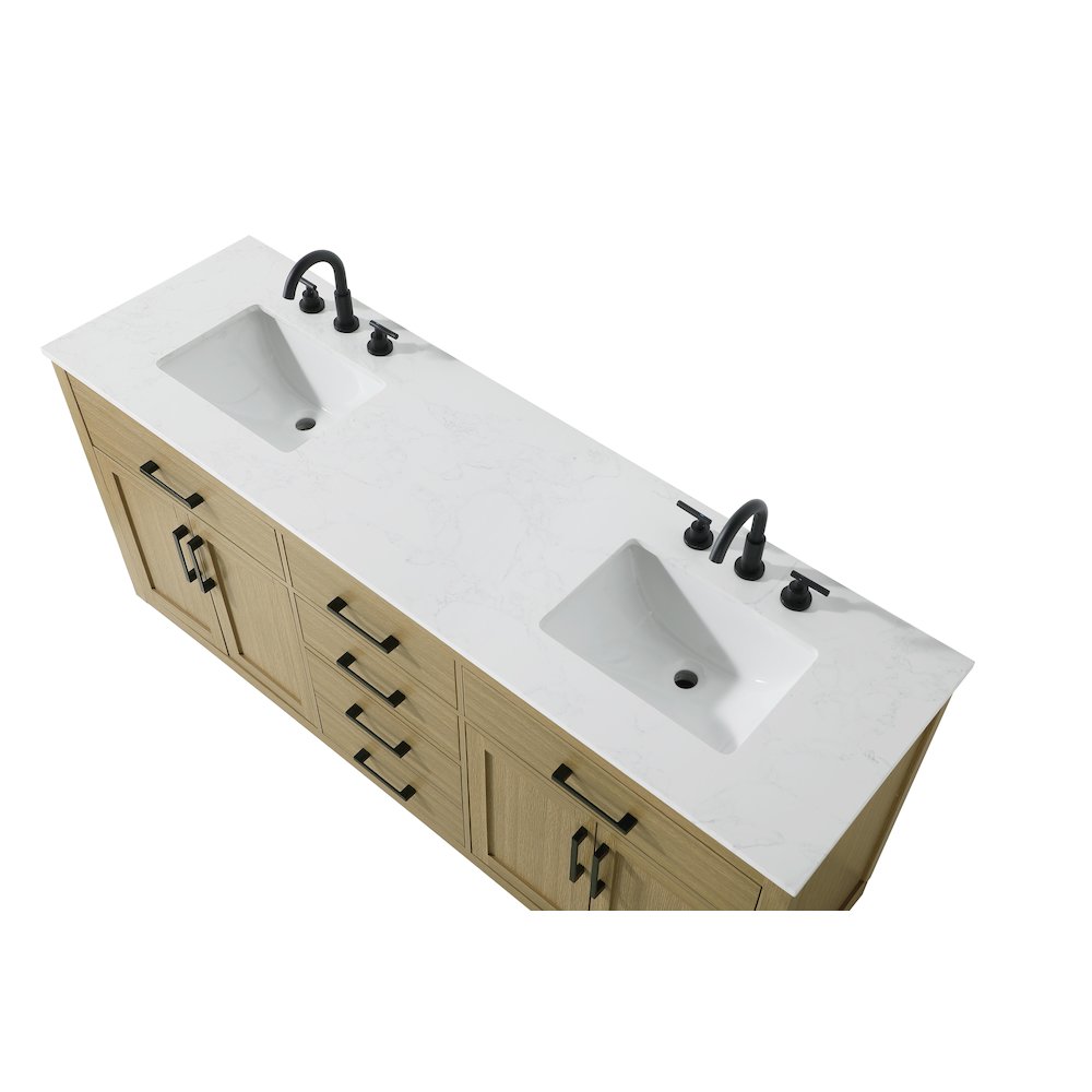 Alden 72 Inch Double Bathroom Vanity In Honey Brown. Picture 8