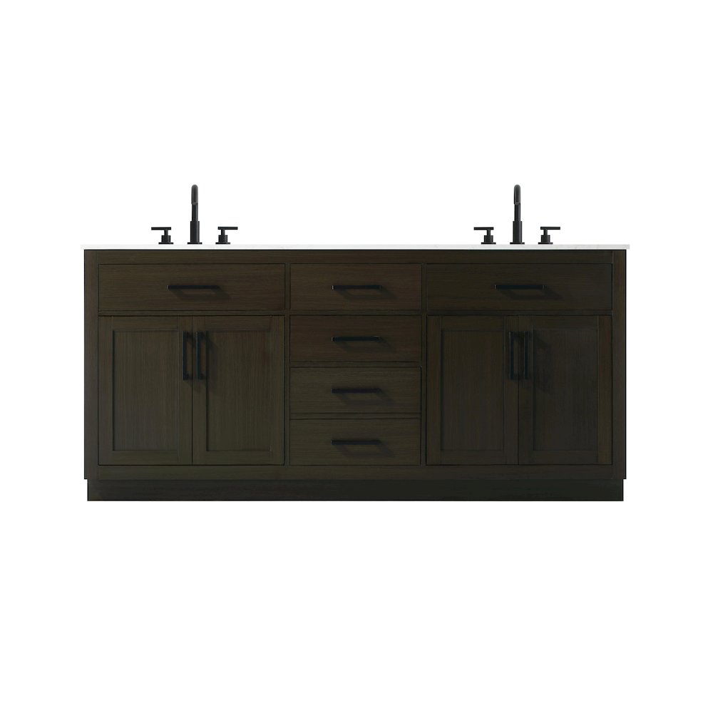 Alden 72 Inch Double Bathroom Vanity In Mocha Brown. Picture 1