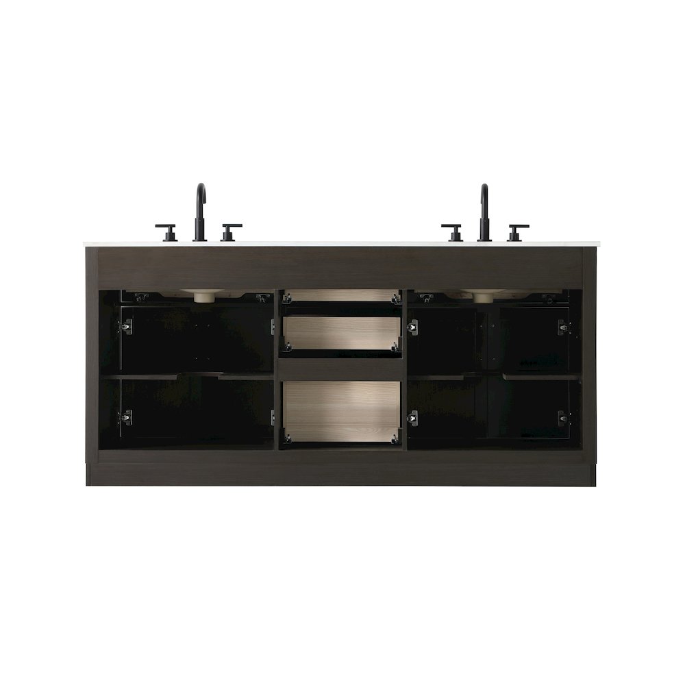 Alden 72 Inch Double Bathroom Vanity In Mocha Brown. Picture 12