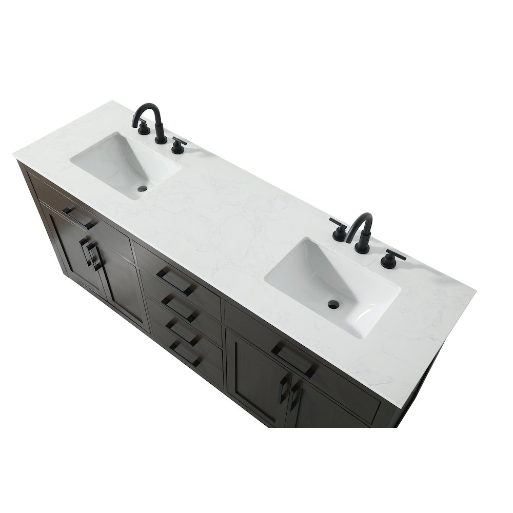 Alden 72 Inch Double Bathroom Vanity In Mocha Brown. Picture 8