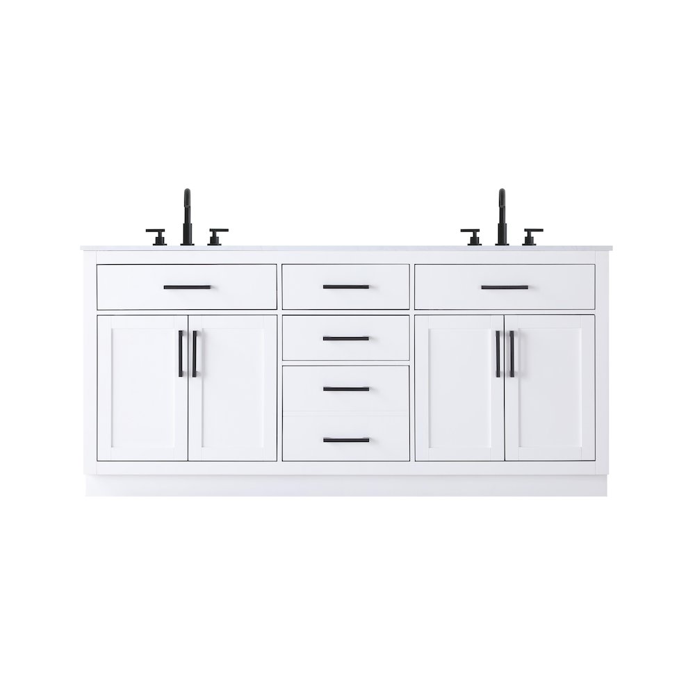 Alden 72 Inch Double Bathroom Vanity In White. Picture 1