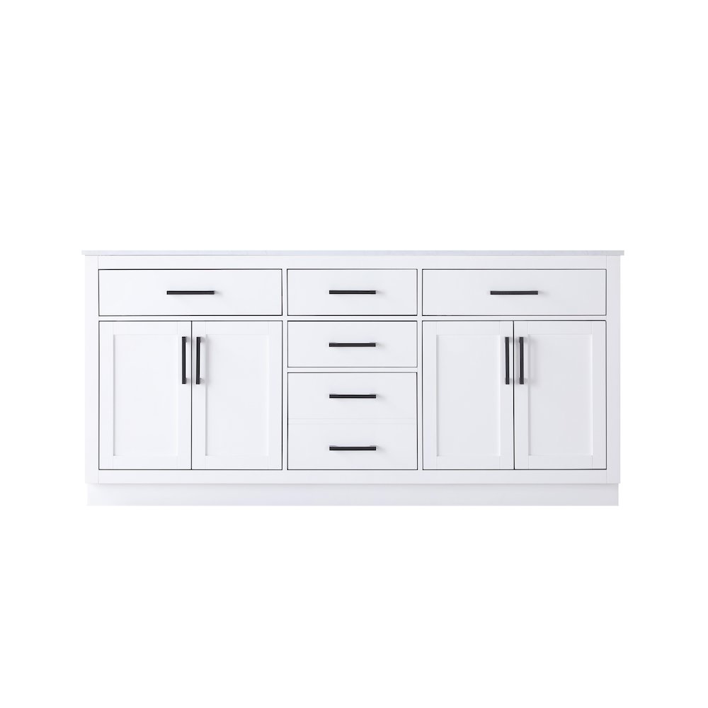 Alden 72 Inch Double Bathroom Vanity In White. Picture 5