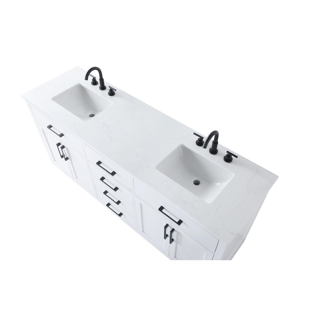 Alden 72 Inch Double Bathroom Vanity In White. Picture 8