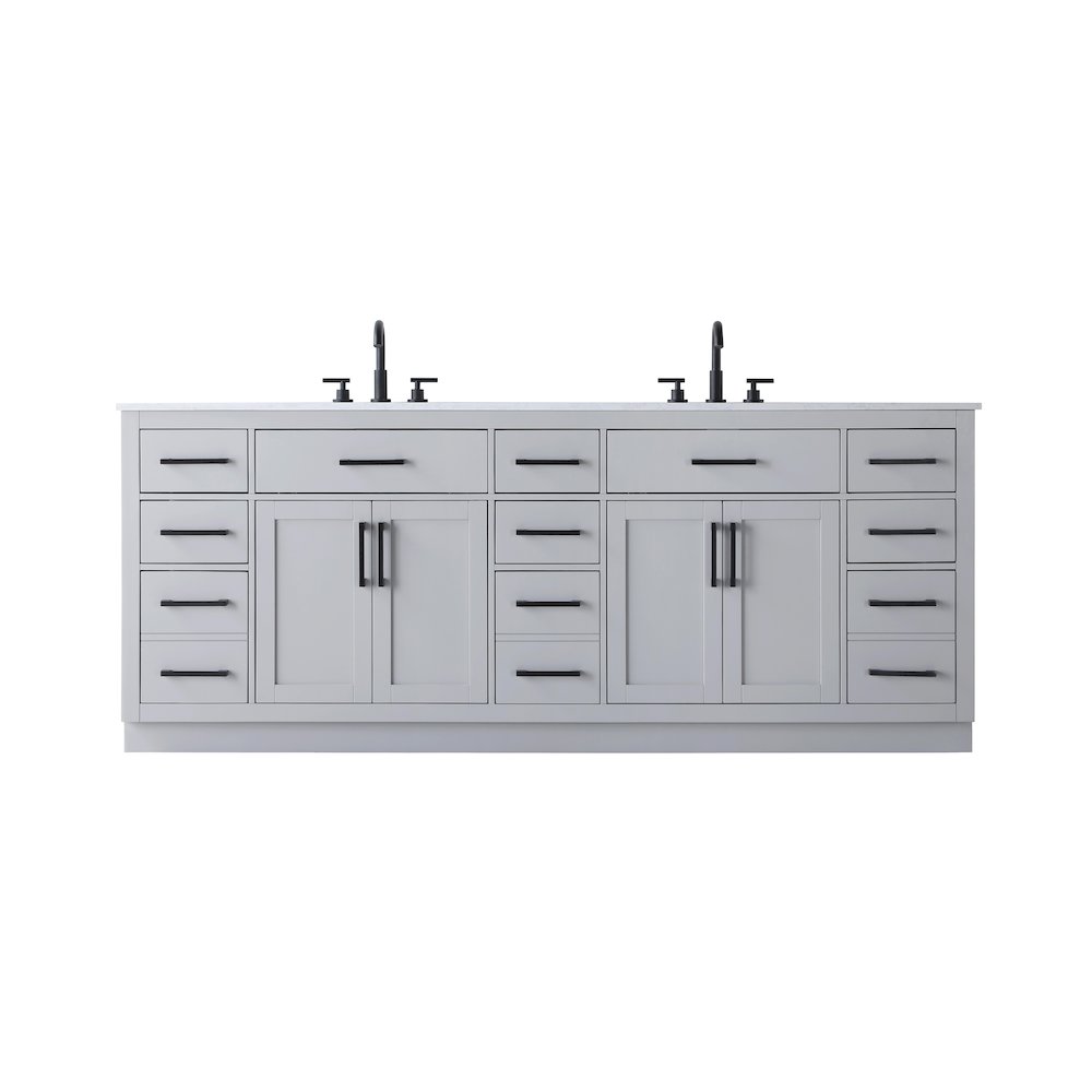 Alden 84 Inch Double Bathroom Vanity In Grey. Picture 1
