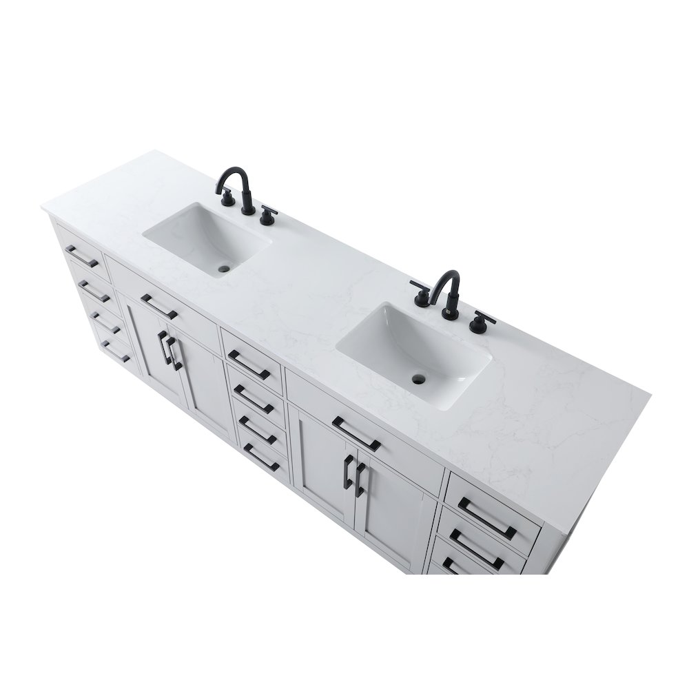 Alden 84 Inch Double Bathroom Vanity In Grey. Picture 8