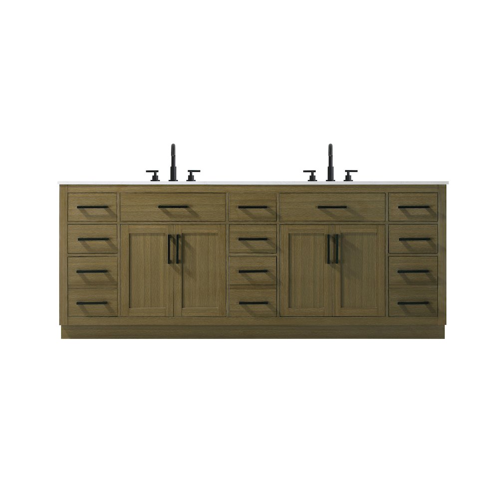 Alden 84 Inch Double Bathroom Vanity In Chestnut Brown. Picture 1