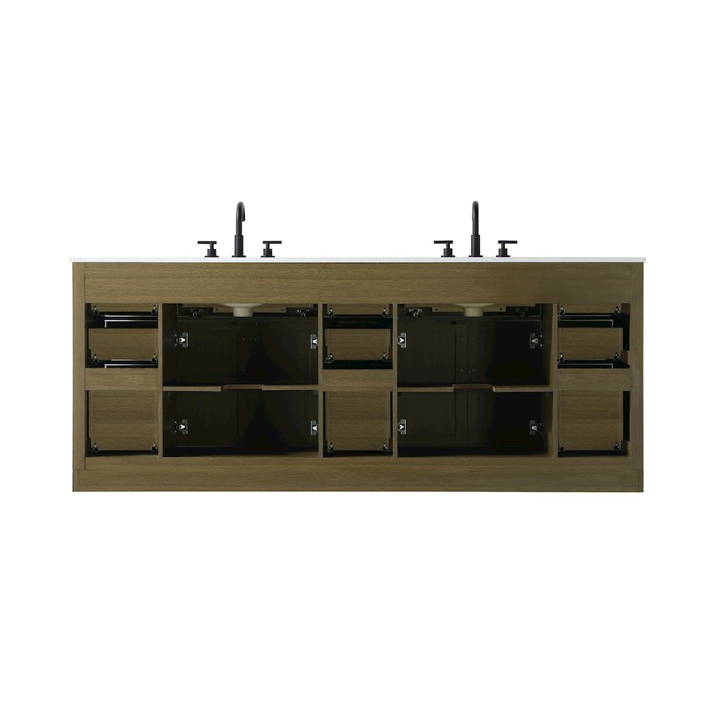 Alden 84 Inch Double Bathroom Vanity In Chestnut Brown. Picture 12