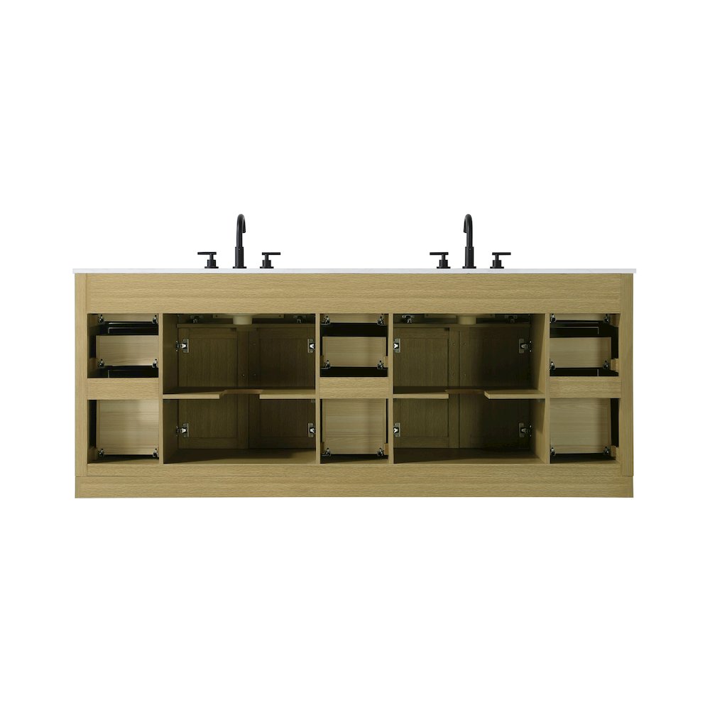 Alden 84 Inch Double Bathroom Vanity In Honey Brown. Picture 12