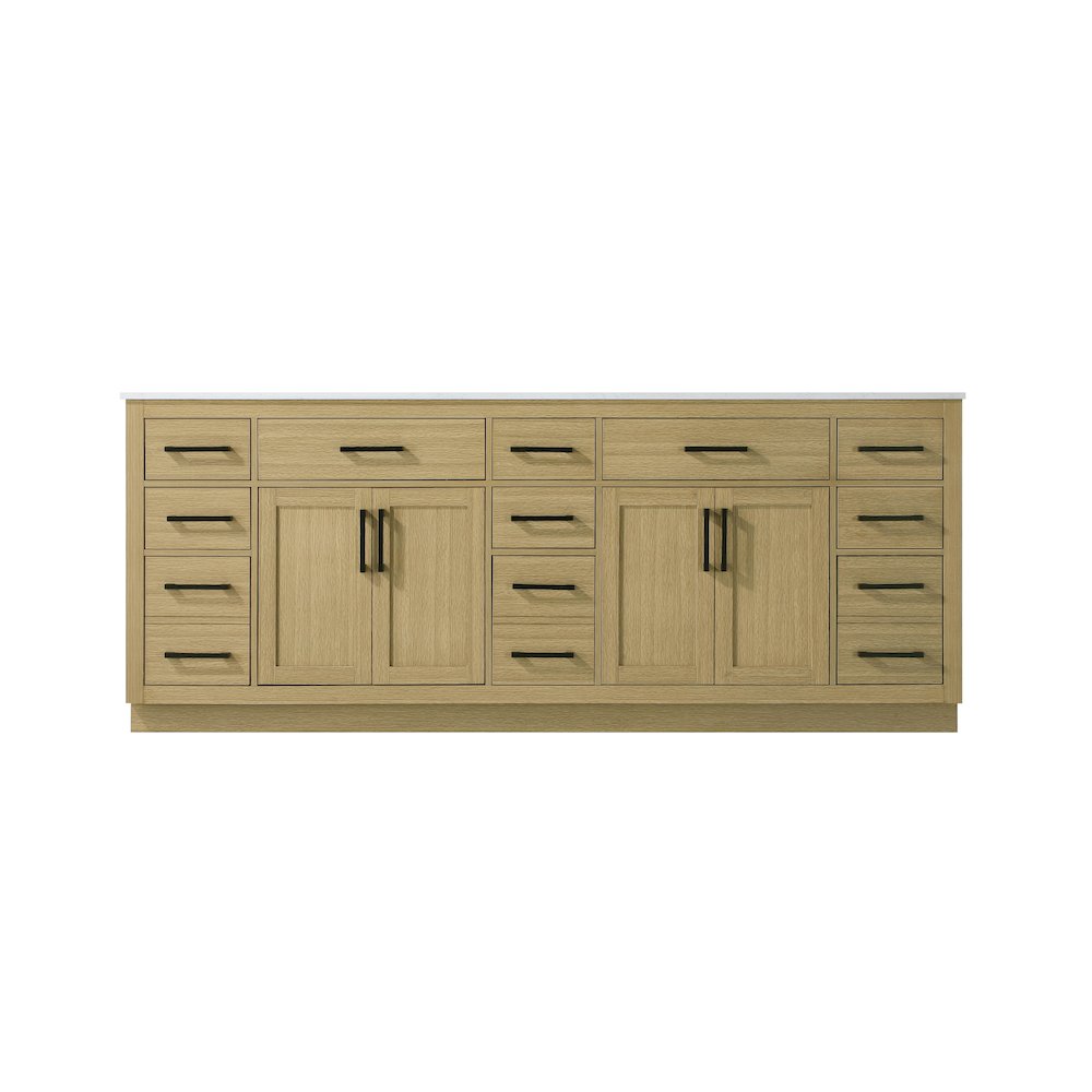 Alden 84 Inch Double Bathroom Vanity In Honey Brown. Picture 5